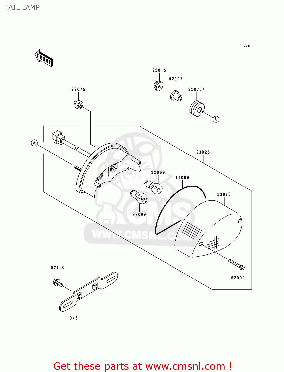 TAIL LAMP ZR750C2 ZEPHYR 1992 USA CALIFORNIA CANADA