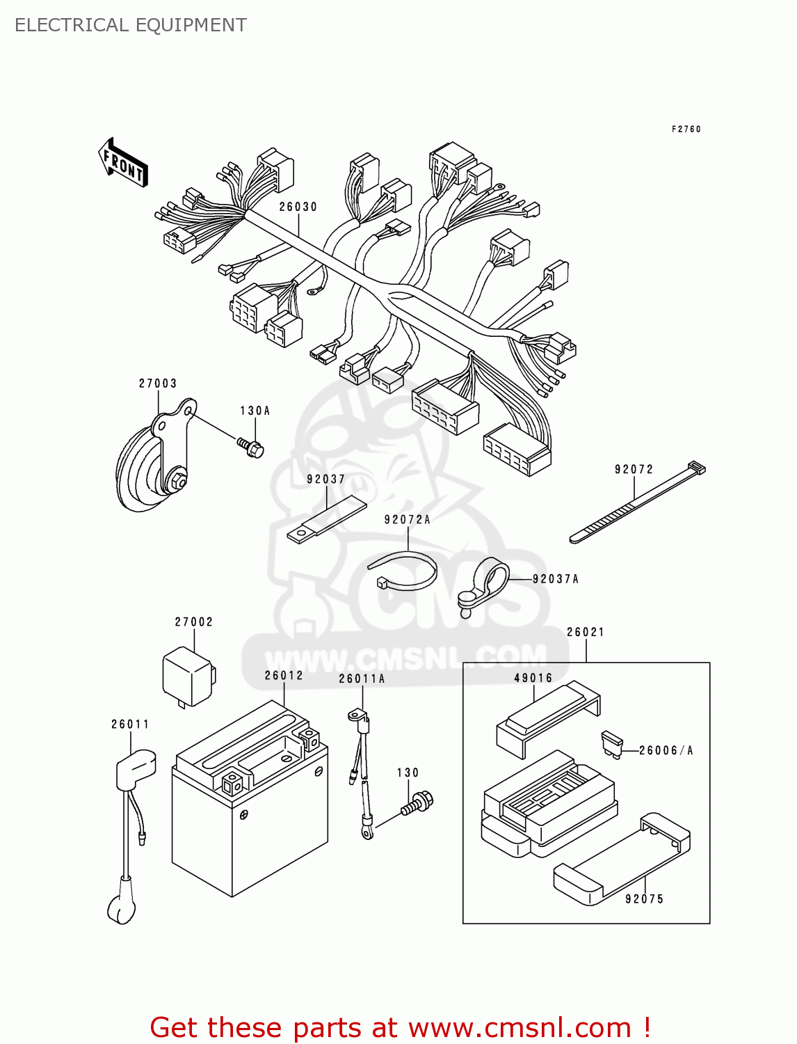 ELECTRICAL EQUIPMENT ZR750C2 ZEPHYR 1992 USA CALIFORNIA CANADA
