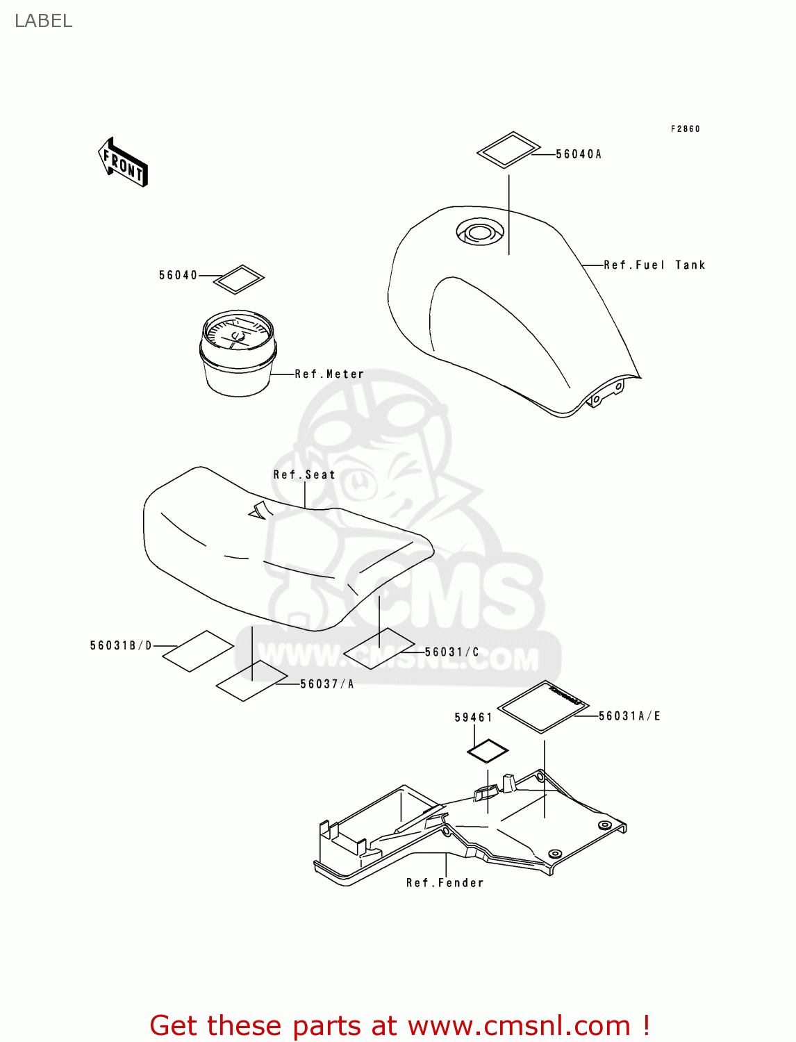 LABEL ZR750C2 ZEPHYR 1992 USA CALIFORNIA CANADA