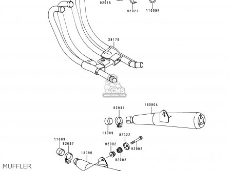 MUFFLER - ZR750C2 ZEPHYR 1992 USA CALIFORNIA CANADA