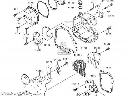 ENGINE COVER - ZR750C2 ZEPHYR 1992 USA CALIFORNIA CANADA