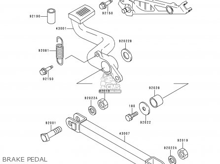 BRAKE PEDAL - ZR750C2 ZEPHYR 1992 USA CALIFORNIA CANADA