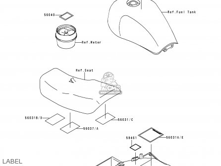 LABEL - ZR750C2 ZEPHYR 1992 USA CALIFORNIA CANADA