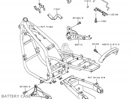 BATTERY CASE - ZR750C2 ZEPHYR 750 1992 EUROPE UK FR AR FG GR IT NR SD SP ST