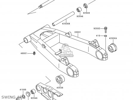 SWING ARM - ZR750C2 ZEPHYR 750 1992 EUROPE UK FR AR FG GR IT NR SD SP ST