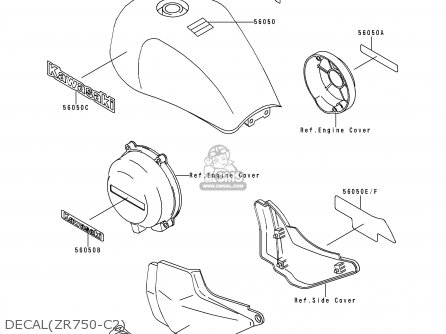 DECAL(ZR750-C2) - ZR750C2 ZEPHYR 750 1992 EUROPE UK FR AR FG GR IT NR SD SP ST