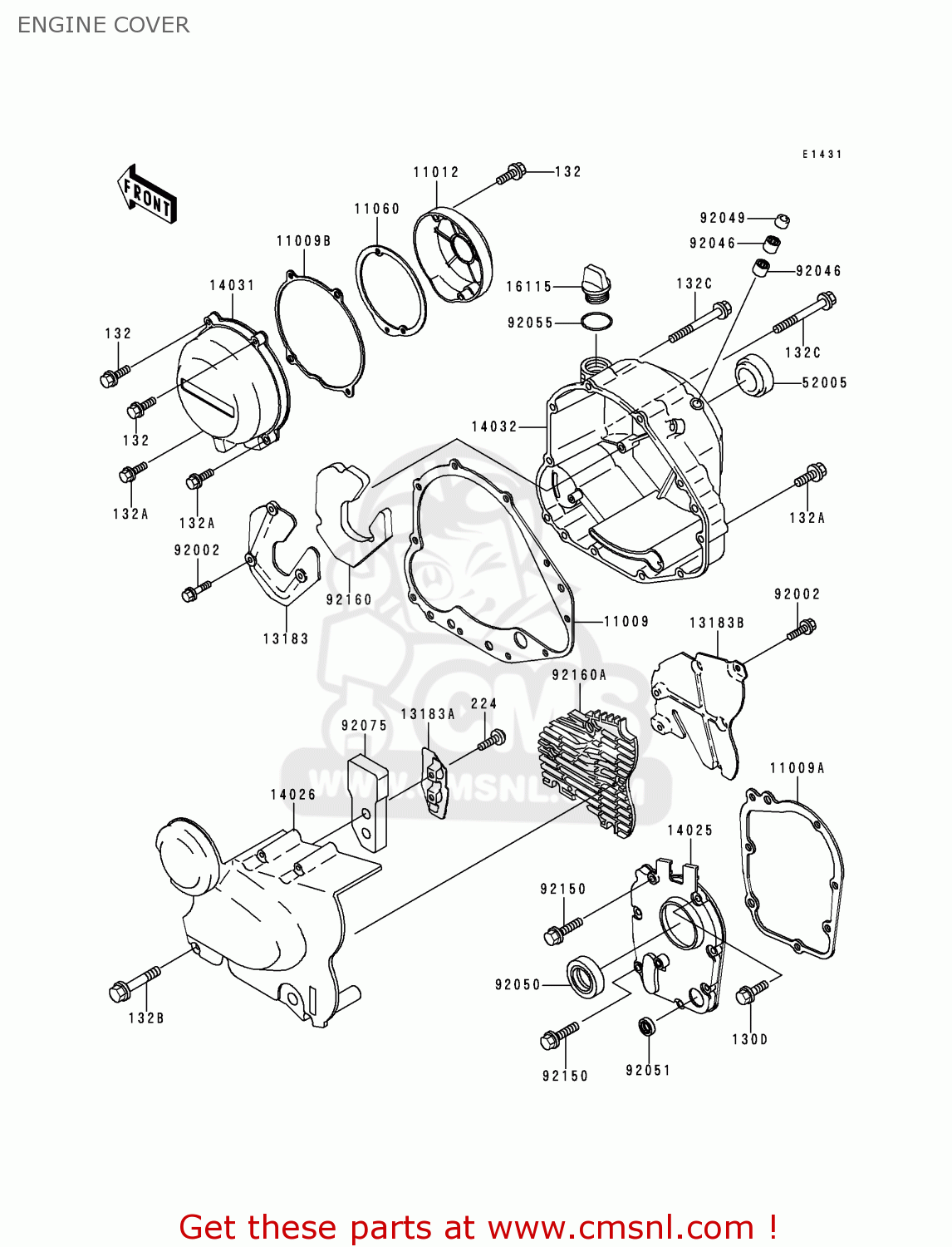 ENGINE COVER ZR750C3 ZEPHYR 1993 USA CALIFORNIA CANADA