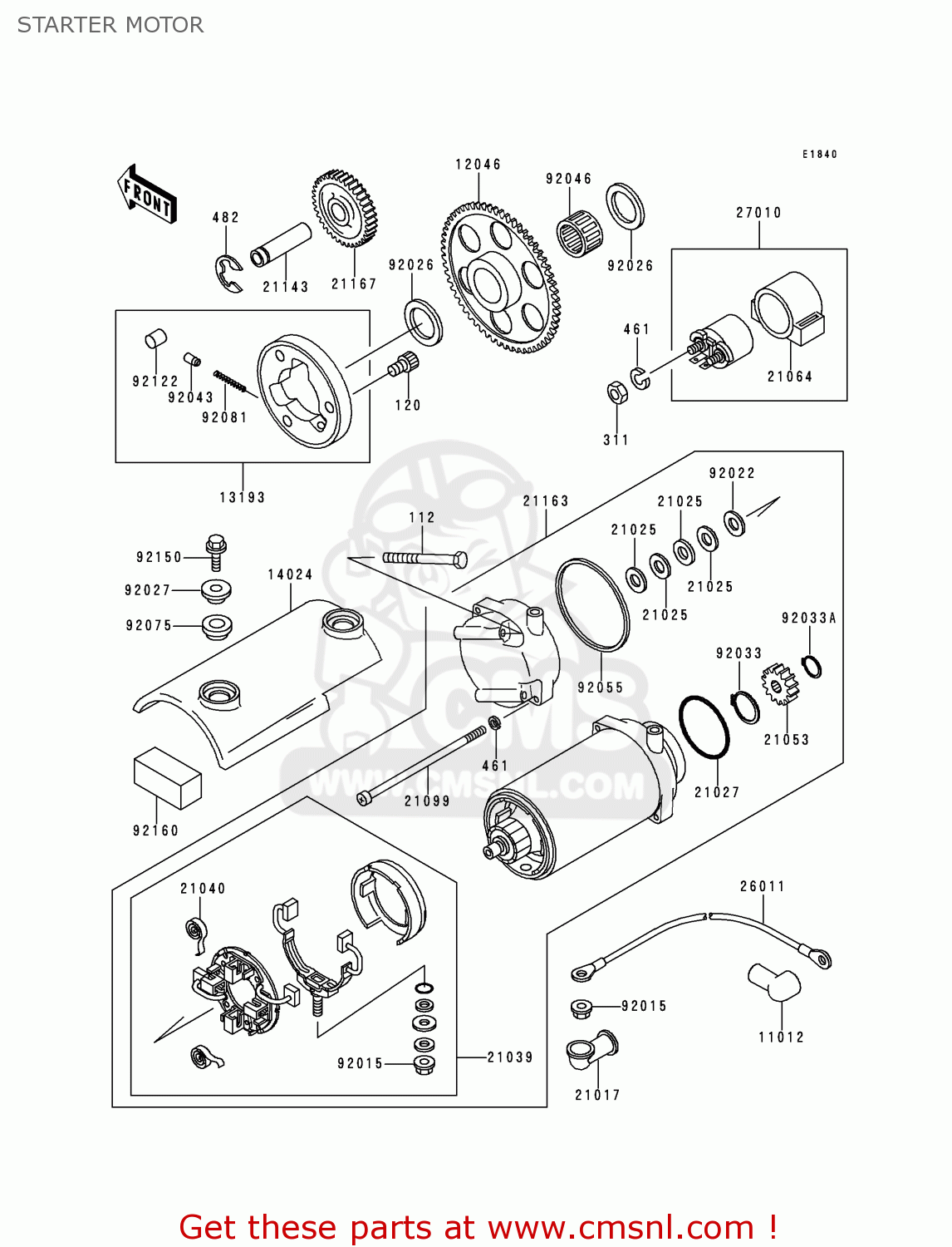 STARTER MOTOR ZR750C3 ZEPHYR 1993 USA CALIFORNIA CANADA