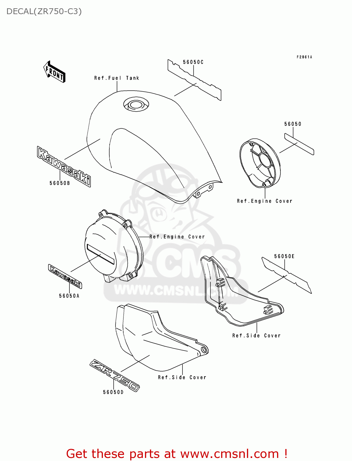 DECAL(ZR750-C3) ZR750C3 ZEPHYR 1993 USA CALIFORNIA CANADA