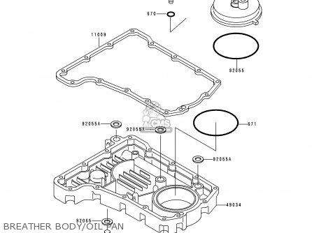 BREATHER BODY/OIL PAN - ZR750C3 ZEPHYR 1993 USA CALIFORNIA CANADA
