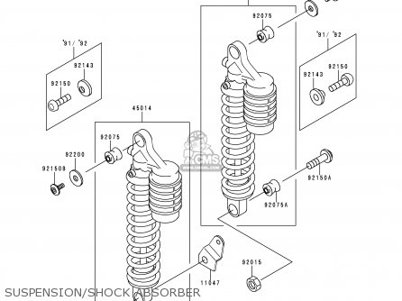 SUSPENSION/SHOCK ABSORBER - ZR750C3 ZEPHYR 1993 USA CALIFORNIA CANADA