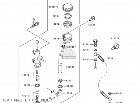 REAR MASTER CYLINDER - ZR750C3 ZEPHYR 750 1993 EUROPE UK FR AR FG GR IT NR SP ST