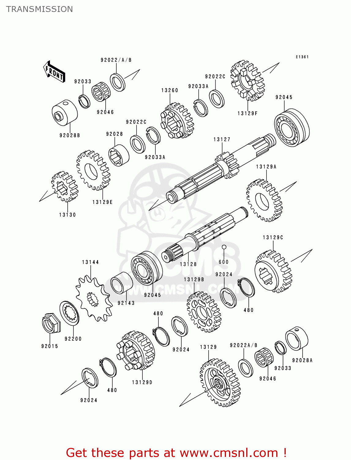 TRANSMISSION ZR750C4 ZEPHYR 750 1994 EUROPE UK FR AR FG GR NR SP ST