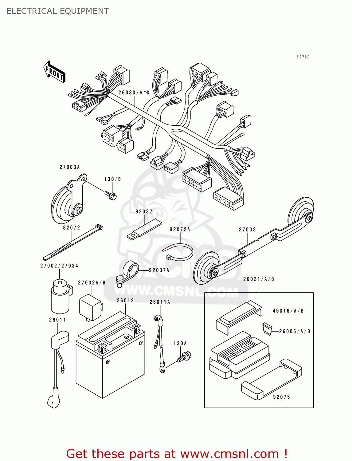 ELECTRICAL EQUIPMENT ZR750C4 ZEPHYR 750 1994 EUROPE UK FR AR FG GR NR SP ST