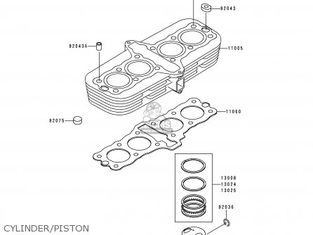 CYLINDER/PISTON - ZR750C4 ZEPHYR 750 1994 EUROPE UK FR AR FG GR NR SP ST