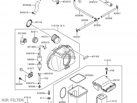 AIR FILTER - ZR750C4 ZEPHYR 750 1994 EUROPE UK FR AR FG GR NR SP ST