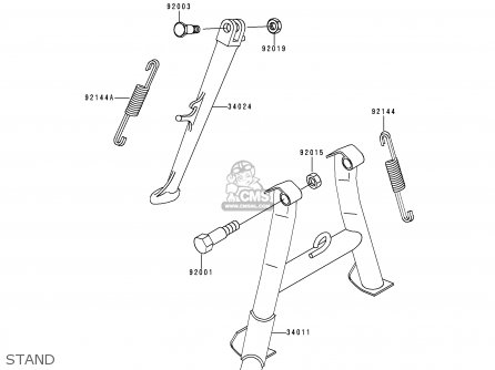 STAND - ZR750C4 ZEPHYR 750 1994 EUROPE UK FR AR FG GR NR SP ST
