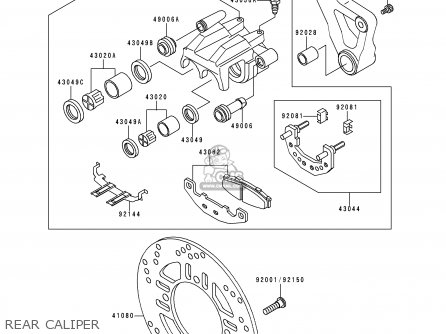 REAR CALIPER - ZR750C4 ZEPHYR 750 1994 EUROPE UK FR AR FG GR NR SP ST