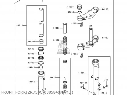 FRONT FORK(ZR750C-038584&NAMI.) - ZR750C4 ZEPHYR 750 1994 EUROPE UK FR AR FG GR NR SP ST