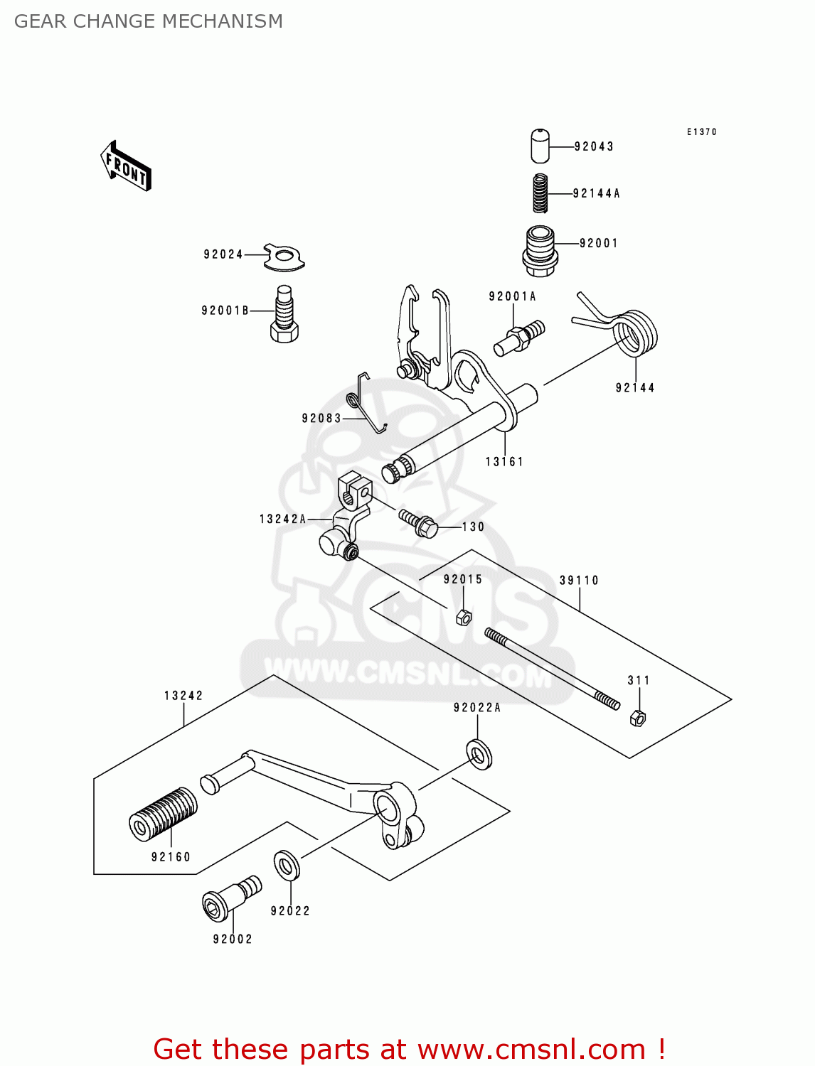 GEAR CHANGE MECHANISM ZR750C5 ZEPHYR 750 1995 EUROPE UK FR NL AR FG GR SP ST