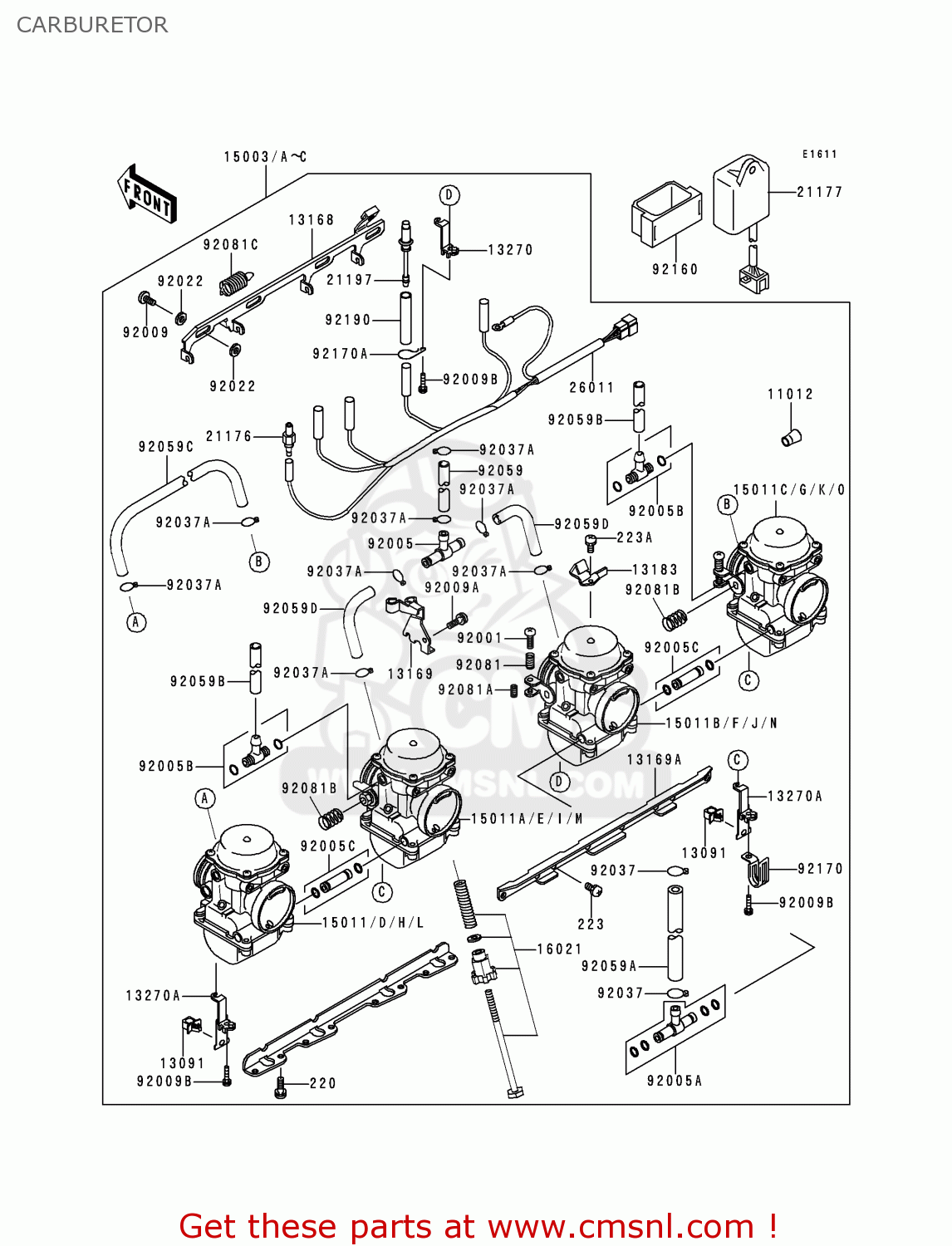CARBURETOR ZR750C5 ZEPHYR 750 1995 EUROPE UK FR NL AR FG GR SP ST