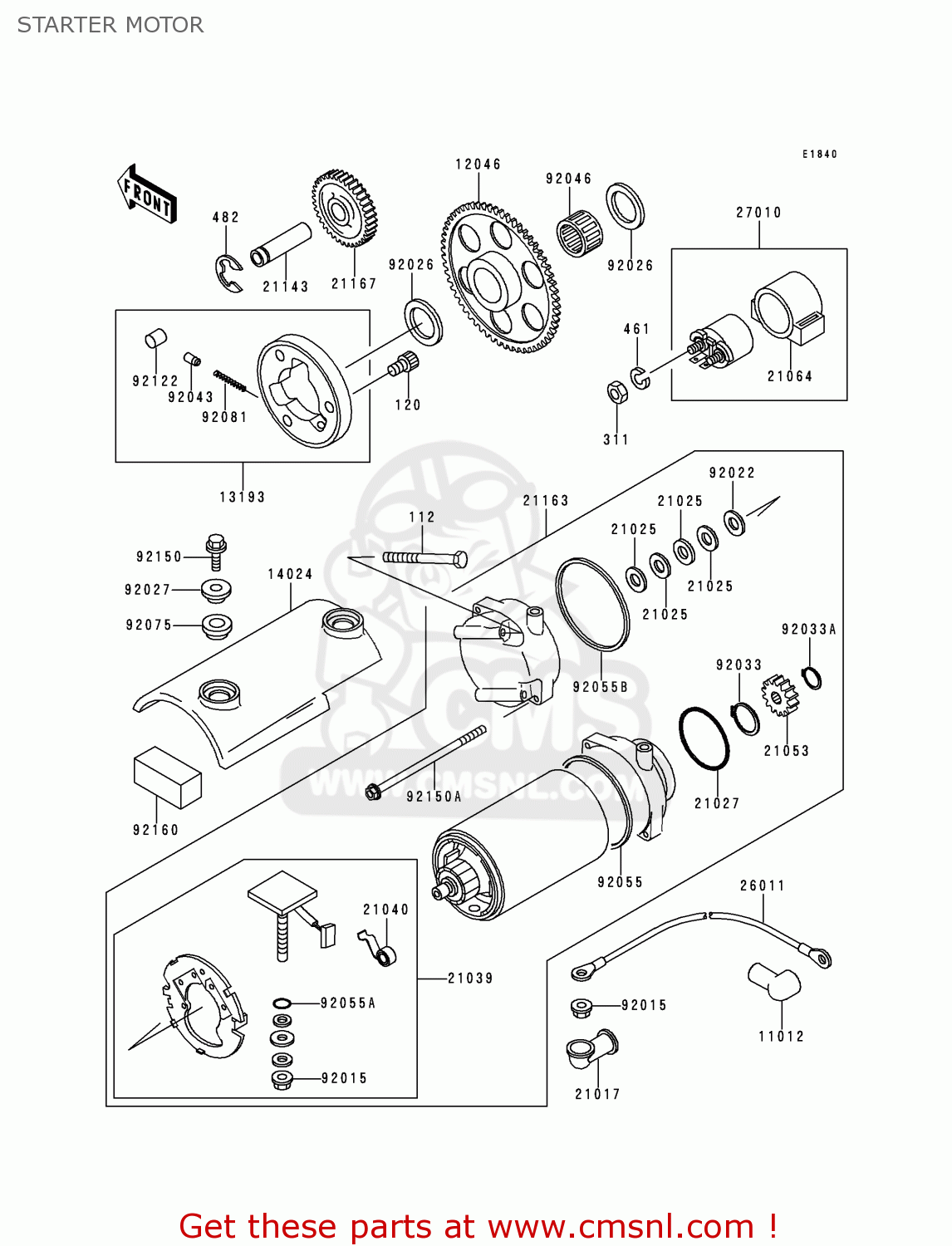 STARTER MOTOR ZR750C5 ZEPHYR 750 1995 EUROPE UK FR NL AR FG GR SP ST