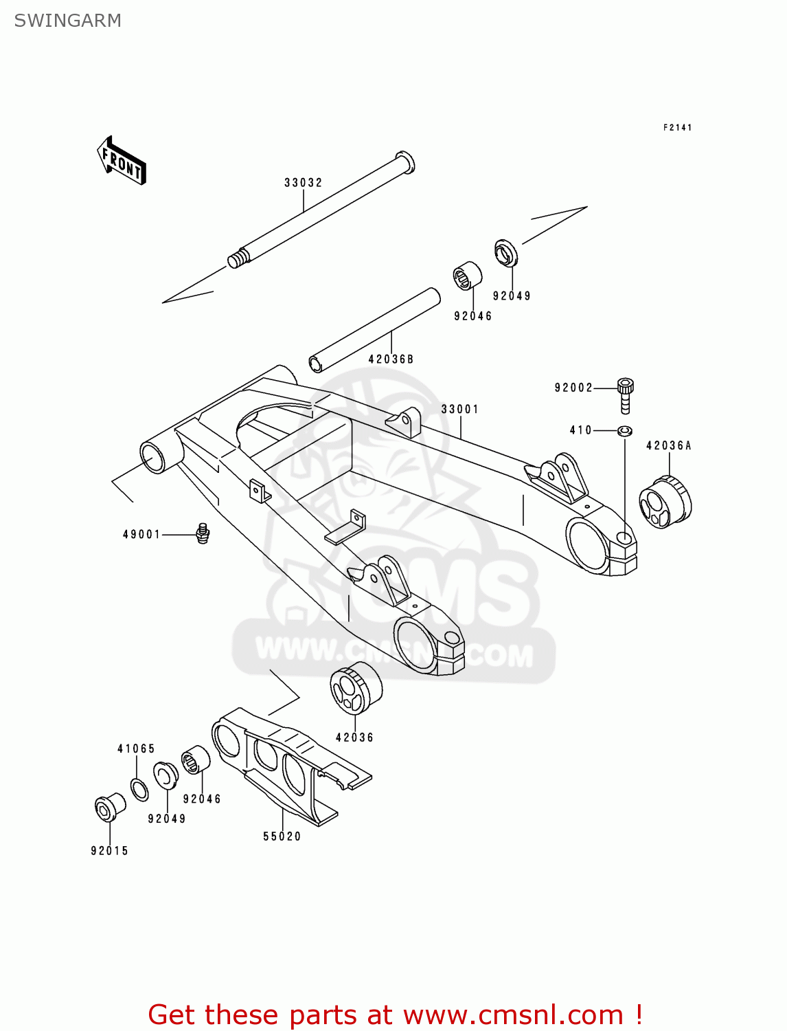 SWINGARM ZR750C5 ZEPHYR 750 1995 EUROPE UK FR NL AR FG GR SP ST