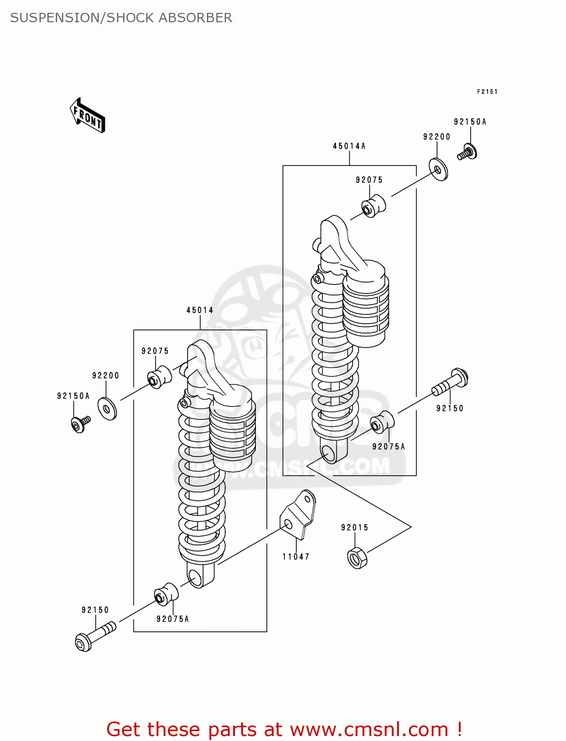 SUSPENSION/SHOCK ABSORBER ZR750C5 ZEPHYR 750 1995 EUROPE UK FR NL AR FG GR SP ST