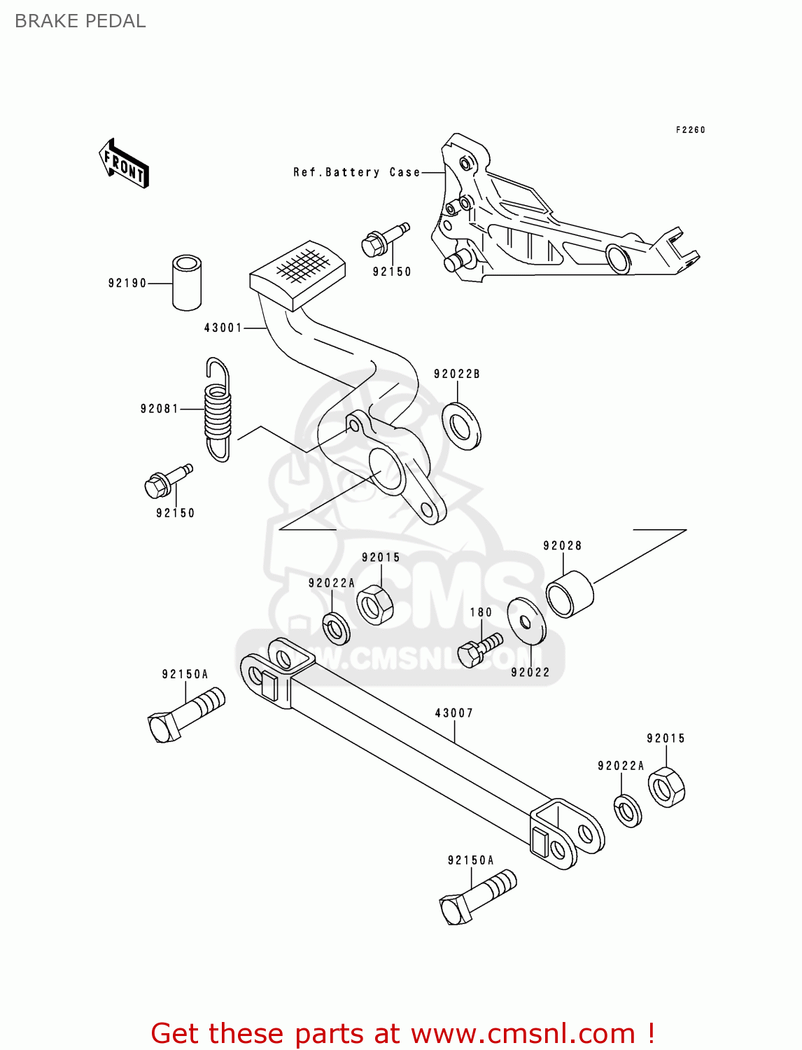 BRAKE PEDAL ZR750C5 ZEPHYR 750 1995 EUROPE UK FR NL AR FG GR SP ST