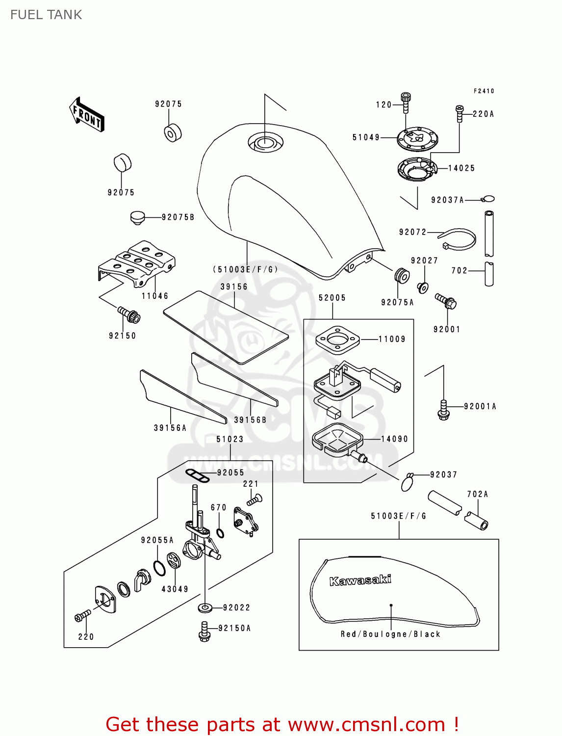 FUEL TANK ZR750C5 ZEPHYR 750 1995 EUROPE UK FR NL AR FG GR SP ST