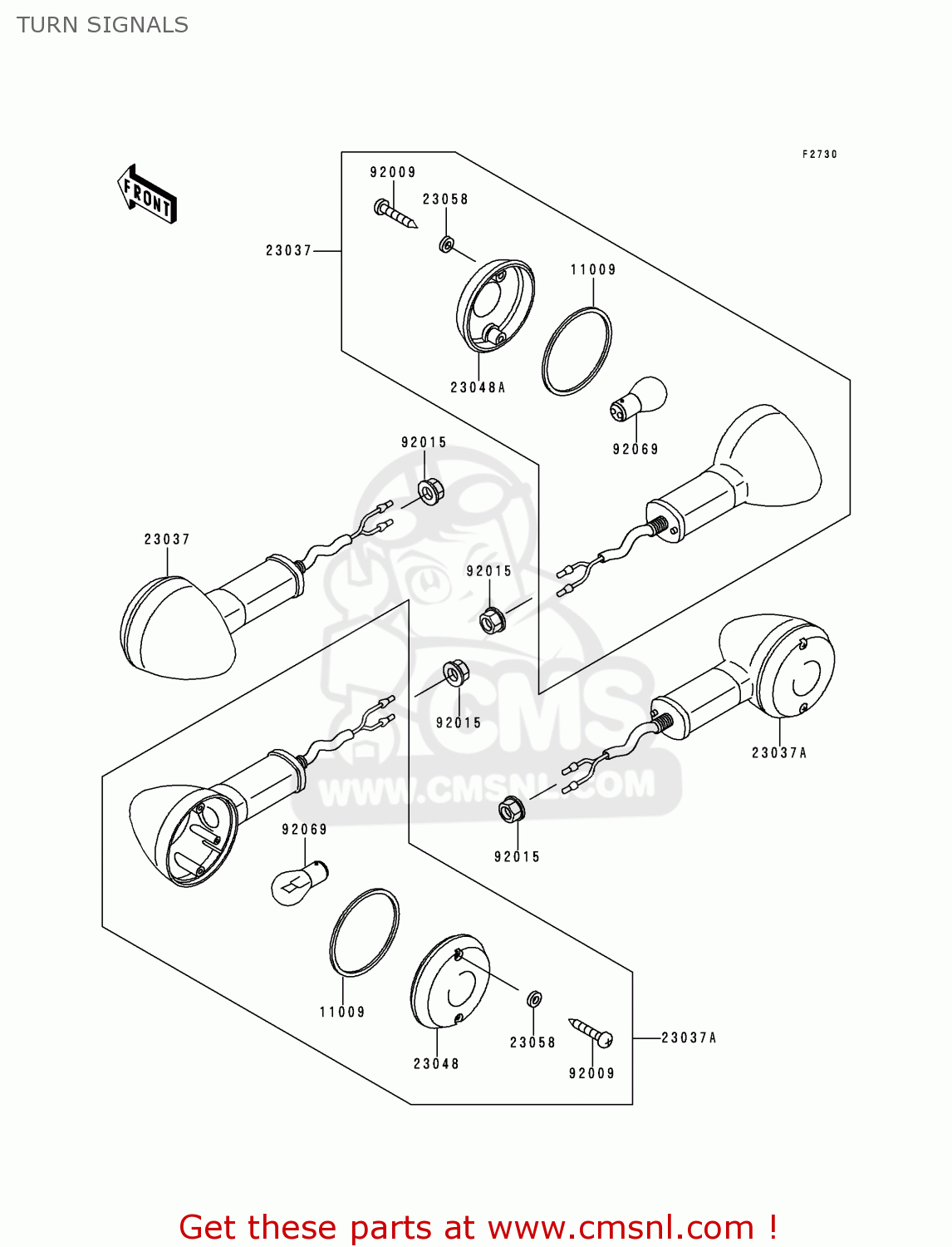 TURN SIGNALS ZR750C5 ZEPHYR 750 1995 EUROPE UK FR NL AR FG GR SP ST