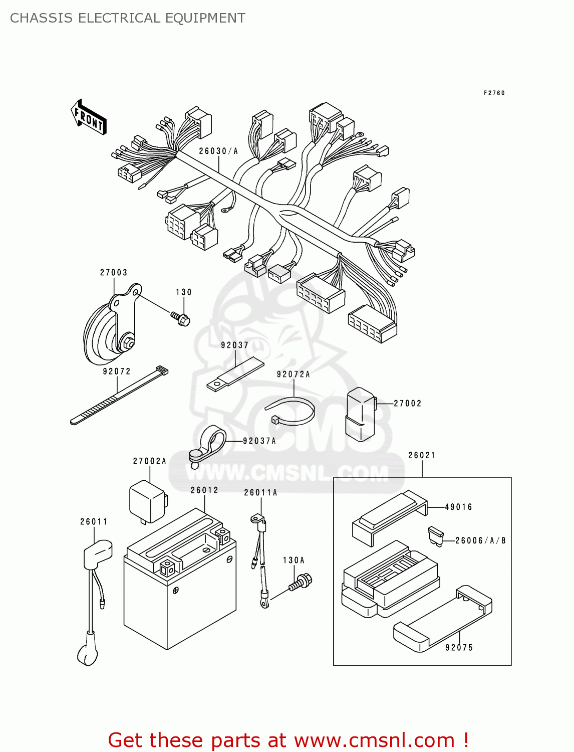 CHASSIS ELECTRICAL EQUIPMENT ZR750C5 ZEPHYR 750 1995 EUROPE UK FR NL AR FG GR SP ST