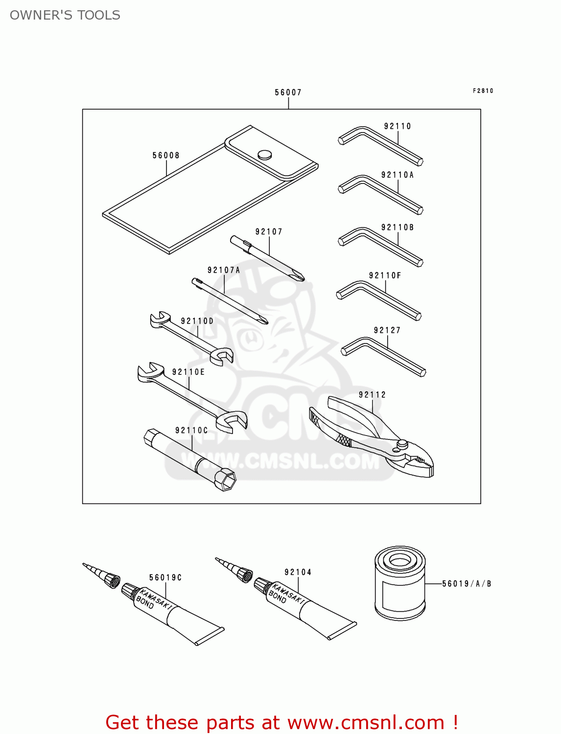 OWNER'S TOOLS ZR750C5 ZEPHYR 750 1995 EUROPE UK FR NL AR FG GR SP ST