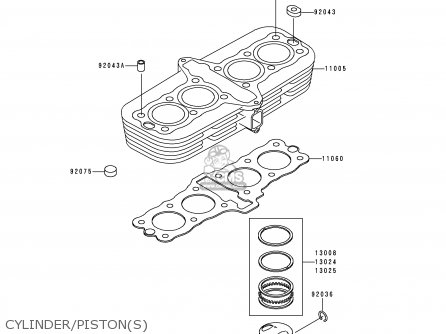 CYLINDER/PISTON(S) - ZR750C5 ZEPHYR 750 1995 EUROPE UK FR NL AR FG GR SP ST