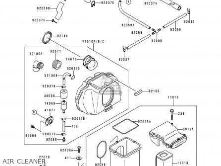 AIR CLEANER - ZR750C5 ZEPHYR 750 1995 EUROPE UK FR NL AR FG GR SP ST