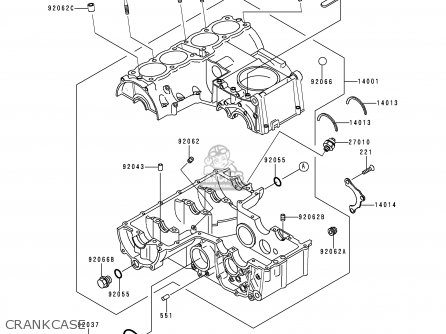 CRANKCASE - ZR750C5 ZEPHYR 750 1995 EUROPE UK FR NL AR FG GR SP ST