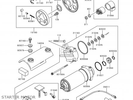 STARTER MOTOR - ZR750C5 ZEPHYR 750 1995 EUROPE UK FR NL AR FG GR SP ST
