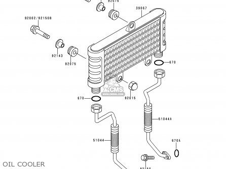 OIL COOLER - ZR750C5 ZEPHYR 750 1995 EUROPE UK FR NL AR FG GR SP ST