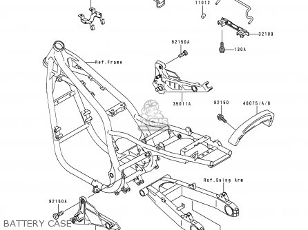 BATTERY CASE - ZR750C5 ZEPHYR 750 1995 EUROPE UK FR NL AR FG GR SP ST