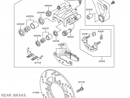 REAR BRAKE - ZR750C5 ZEPHYR 750 1995 EUROPE UK FR NL AR FG GR SP ST