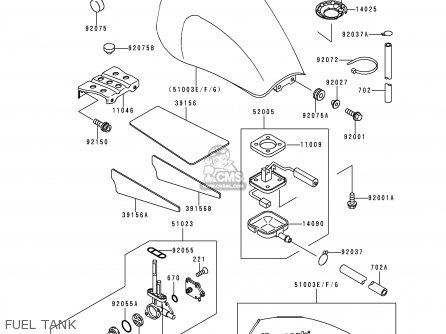 FUEL TANK - ZR750C5 ZEPHYR 750 1995 EUROPE UK FR NL AR FG GR SP ST