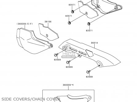 SIDE COVERS/CHAIN COVER - ZR750C5 ZEPHYR 750 1995 EUROPE UK FR NL AR FG GR SP ST