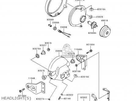 HEADLIGHT(S) - ZR750C5 ZEPHYR 750 1995 EUROPE UK FR NL AR FG GR SP ST