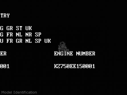 Model Identification - ZR750C5 ZEPHYR 750 1995 EUROPE UK FR NL AR FG GR SP ST