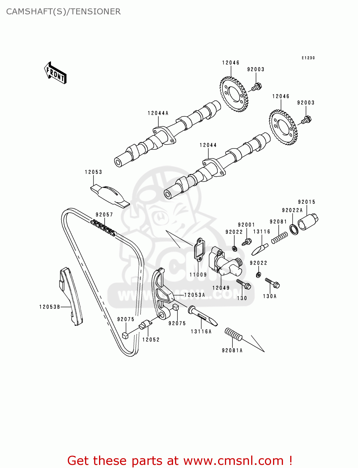 CAMSHAFT(S)/TENSIONER ZR750D1 ZEPHYR 750 1996 EUROPE UK FR NL AR FG GR NR SD SP ST