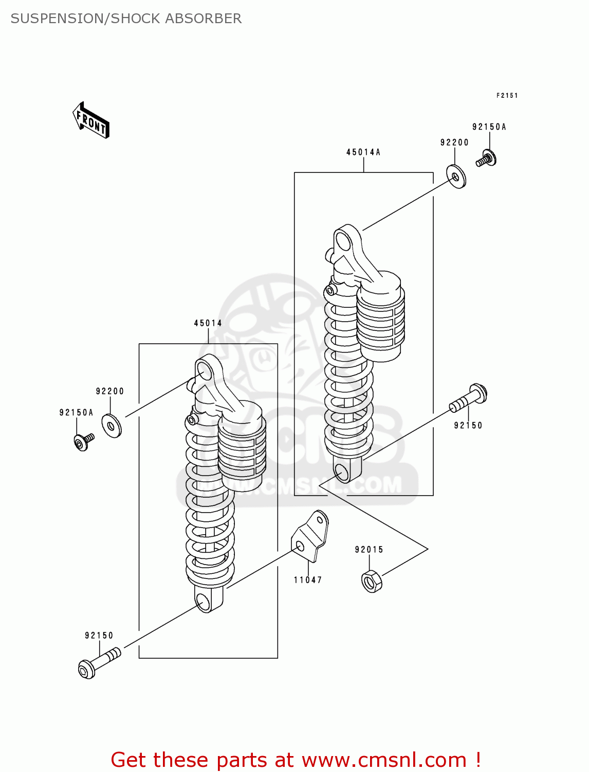 SUSPENSION/SHOCK ABSORBER ZR750D1 ZEPHYR 750 1996 EUROPE UK FR NL AR FG GR NR SD SP ST