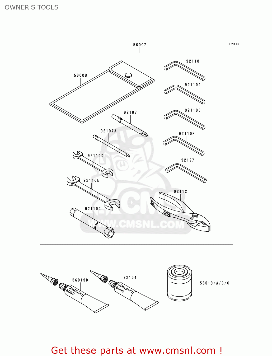 OWNER'S TOOLS ZR750D1 ZEPHYR 750 1996 EUROPE UK FR NL AR FG GR NR SD SP ST