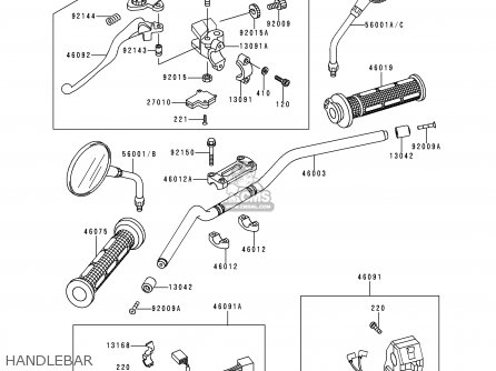 HANDLEBAR - ZR750D1 ZEPHYR 750 1996 EUROPE UK FR NL AR FG GR NR SD SP ST