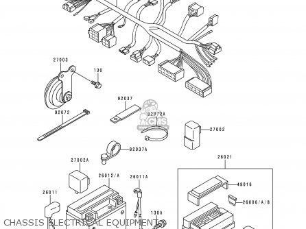 CHASSIS ELECTRICAL EQUIPMENT - ZR750D1 ZEPHYR 750 1996 EUROPE UK FR NL AR FG GR NR SD SP ST