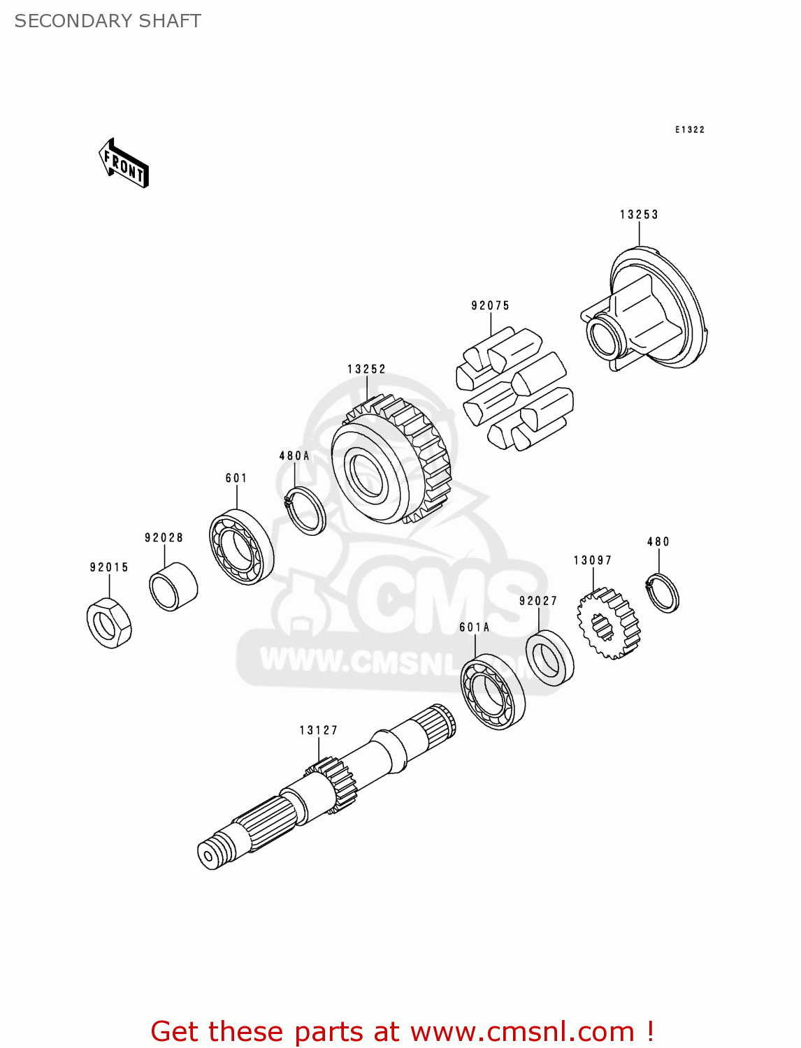 SECONDARY SHAFT ZR750D2 ZEPHYR 750 1997 AUSTRIA FG
